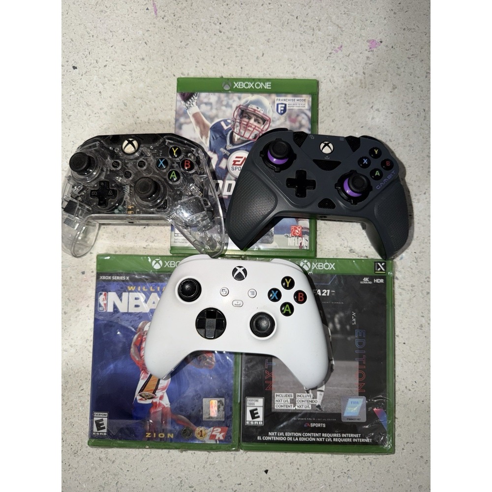 Lot Of 3‎ Xbox Controllers,and 3 Xbox One Games 2 Are New